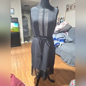 Kay Unger Black Mini Dress with Sheer Detail